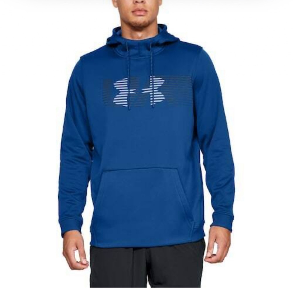 Under Armour Men's electric Blue Hoodie with drawstring size medium